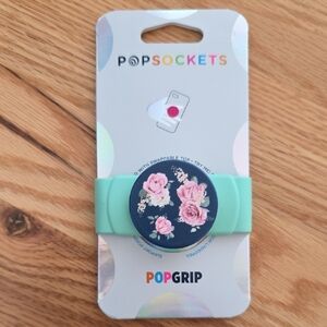 PopSocket PopGrip with Pink Floral on Mint